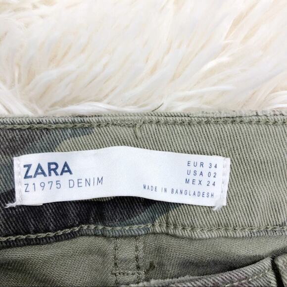 ZARA Z1975 CAMOUFLAGE SKINNY JEANS SIZE 2 - Picture 5 of 15